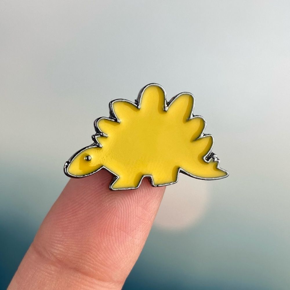 Stegosaurus Small Yellow Enamel Pin/ Brooch Lapel